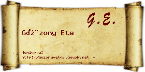 Gózony Eta névjegykártya